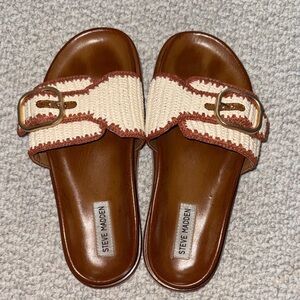 Steve Madden Tan and Cream Women's Sandals